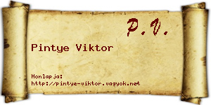 Pintye Viktor névjegykártya